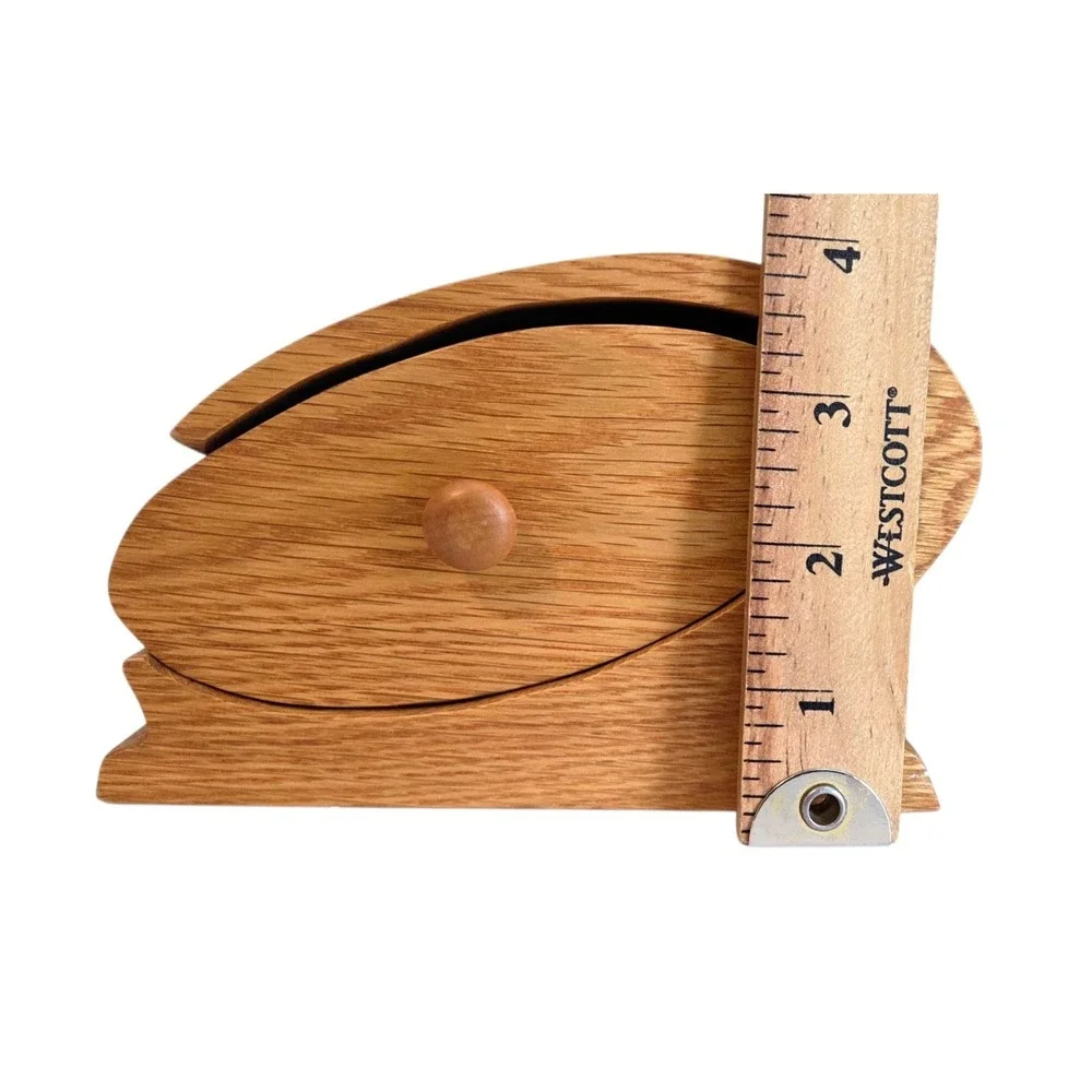Handcrafted Artisan Bandsaw Wooden Jewelry Trinket Box Smooth Rounded Wood Grain